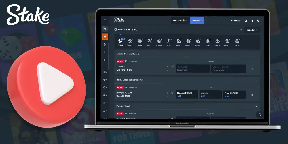 Información sobre apuestas en vivo en Stake Casino